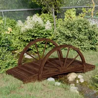 vidaXL Gartenbrücke mit Rad-Design 99 x 50 x 38 cm Braun