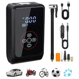 Bixury Elektrische Luftpumpe 150 PSI, 4000mAh Fahrradpumpe Elektrisch 3-in-1 Tragbare, Akku Luftpumpe Fahrrad Mit Digital LED Anzeige,LED Licht, 4 Modi,Geeignet für Auto, Fahrräder, Motorräder, Bälle