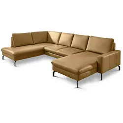 ComfortPlan Ecksofa Detroit Leder Kurkuma