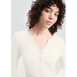QS Geripptes Longsleeve Beige XXL