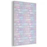 MuchoWow© Wandbilder Akustikpaneele 60x90 cm Filz Wohnzimmer Wanddeko Schlafzimmer Schallpaneel Zimmer Deko für die Wand Dekoration Wall Art Rosa - Perle - Glanz - Mauer