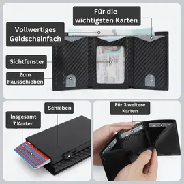 Fomax Mini Geldbörse unisex Portemonnaie schwarz