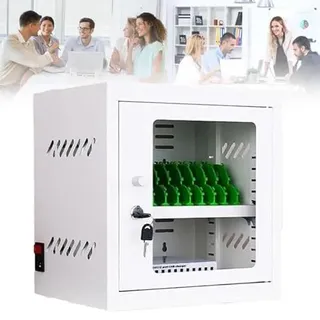 LJCSSD Handy-Ladestationen, Handy-Aufladung, Handy-Schrank aus Aluminiumlegierung, tragbare Handy-Aufbewahrungsbox, Handy-Safe für Firmen-Konferenzraum 12Slots
