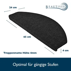 Beautissu Stufenmatte Anthrazit, Textil, 20x1x56 cm - Böden, Bodenbeläge