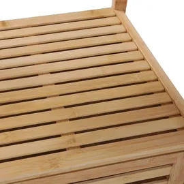 Svita Badregal L mit Tür hoher Badezimmerschrank Regale freistehend Natur Bambus