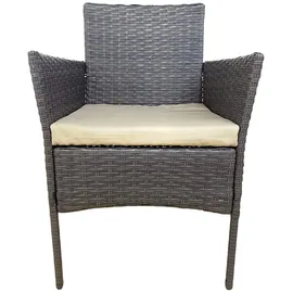 Mobili Rebecca Rebecca Mobili Gartengarnitur, grau aus Polyrattan mit Kissen, 4 Sitzplätze - Grau