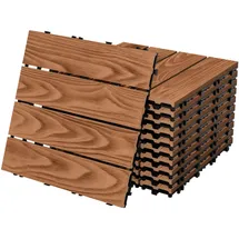 ML-Design WPC Terrassenfliesen 30x30 cm 55 Stück Hellbraun Holzoptik