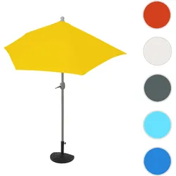 Sonnenschirm halbrund Parla, Halbschirm Balkonschirm, UV 50+ Polyester/Alu 3kg ~ 270cm gelb mit St√§nder