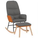 vidaXL Schaukelsessel mit Hocker Hellgrau Stoff Modell 2