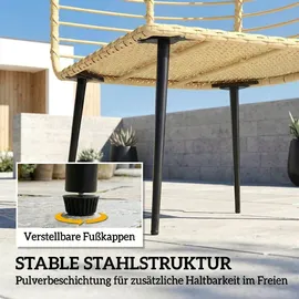 Outsunny Eiersessel Gartensessel 65 x 76 x 147 cm beige 1 St.