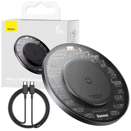 Baseus Induktionsladegerät Wireless Charger 15W – USB-C zu USB-C Kabel 1m Schwarz