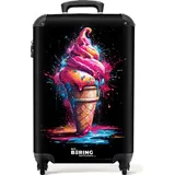 NoBoringSuitcases.com Handgepäck Koffer 55x35x20 cm, 36L, Sommerliche Graffiti: Eis, Reisekoffer, mit Rollen,