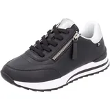 rieker sport Plateausneaker RIEKER SPORT, Damen, Gr. 43, schwarz-weiß (schwarz, weiß), Leder, Lederimitat, kontrastfarbene Details, sportlich, Schuhe, Freizeitschuh, Halbschuh, Schürschuh in schmaler Form, Topseller