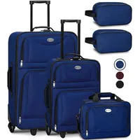 Juskys Trolley Kofferset Athen - 60 L, 2 Rollen, Weichschale, Handgepäck, Blau