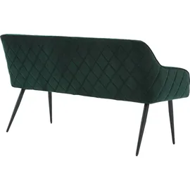 SalesFever Sitzbank Finja Samt Tannengrün 160 x 61 x 85 cm