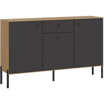 OTTO home Sideboard, Sideboard, Breite 136 cm, mit geriffelten Fronten, auf Metallfüßen