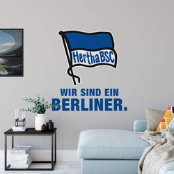 Wandtattoo WALL-ART „Hertha BSC Logo Schriftzug“ Wandtattoos Gr. B/H/T: 100 cm x 108 cm x 0,1 cm, blau Wandtattoos Wandsticker