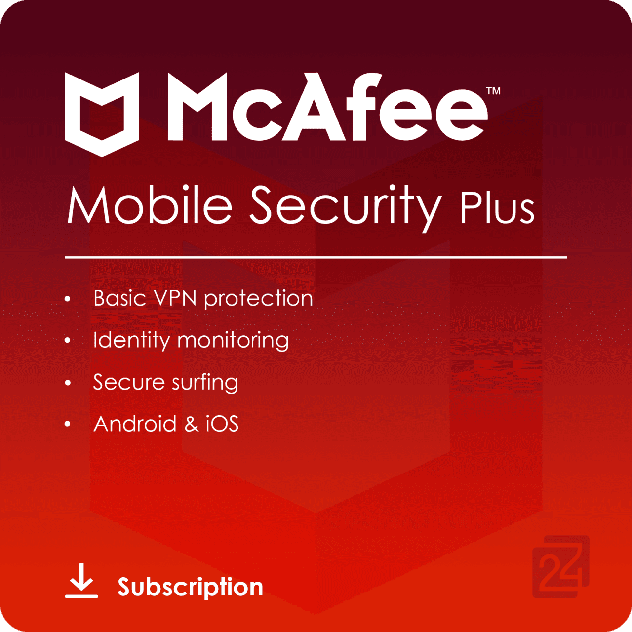 McAfee Mobile Security Plus VPN [Unlimited Device, 1 Years]