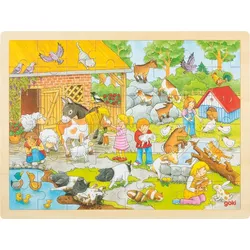 goki Einlegepuzzle »Streichelzoo«, Holz, 48 Teile