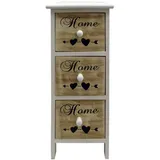 Mobili Rebecca Nachtschrank 3 Schubladen 59 x 30 x 26 cm Weiß/Braun