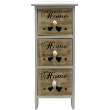 Mobili Rebecca Nachtschrank 3 Schubladen 59 x 30 x 26 cm Weiß/Braun