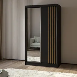 masseno Schwebetürenschrank NELVIA 120 x 216 x 61 cm Schwarz