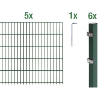 GAH ALBERTS Doppelstabmattenzaun Set 5 Matten 1,60 x 10 m grün 643836