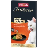 Animonda Vom Feinsten Adult Snack-Cream - Sparpaket 24 x 15 g mit Leberwurst + Gartengemüse