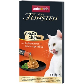 Animonda Vom Feinsten Adult Snack-Cream - Sparpaket 24 x 15 g mit Leberwurst + Gartengemüse