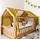 lilimaus Hausbett Himmel mit Gold Applikation [in 12 Farben] Betthimmel Hausbett aus 100% Baumwolle Musselin - Stoffhimmel für Hausbett Deko Mädchen & Jungen - Himmel für Hausbett Kinderbett Vorhang