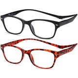 NEW VISION Lesebrille 2 pack, Magnet Lesebrille, Lesebrillen Herren, Klassischer Stil Lesebrille NV3282 mit Magnetverschluss Hinten, Lesehilfe für Damen Herren (TN, 1.5)