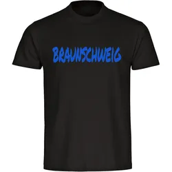 multifanshop Kinder T-Shirt - Braunschweig - Textmarker - Druck blau - Kind