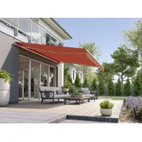 WISMAR Gelenkarmmarkise Classic orange-braun gestreift inkl. Motor, Handsender, Solar Panel