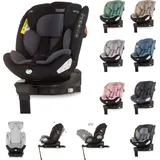 Chipolino Kindersitz Tourino i-Size (40-150cm) Isofix, höhenverstellbar, drehbar schwarz grau