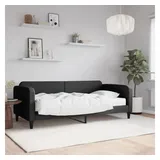 furnicato Bett 2-in-1 Tagesbett Sofa Schwarz 223x100x75 cm mit Massivholz und Metall (1-tlg), Gästebett mit Schaumstoffmatratze für das Wohn- und Schlafzimmer schwarz