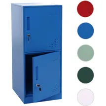 Mendler Spind HWC-P63, Schließfach Wertfachschrank Schließfachschrank 2 Türen, 90x38x45cm Stahl ~ blau
