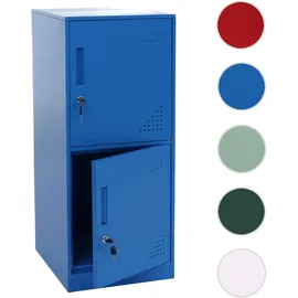 Mendler Spind HWC-P63, Schließfach Wertfachschrank Schließfachschrank 2 Türen, 90x38x45cm Stahl ~ blau