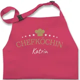 Kinderschürze Schürze Kinder Jungen Mädchen - Kochschürze - Chefköchin mit Name - Geschenk Mama Küche Geburtstag Weihnachten Muttertag - 7-14 Jahre - Pink - junge für kleinkinder personalised - 7-13 Jahre