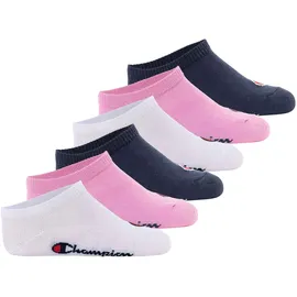 Champion Socken, 6er Pack - Sneaker Socken, Logo, einfarbig Pink/Weiß/Blau 31-34