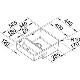 Blanco Claron 340/180-IF links Edelstahl Seidenglanz + Handbetätigung + InFino