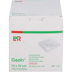 Gazin Mullkomp.10x10 cm steril 12fach 10X10 St