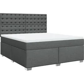 vidaXL Boxspringbett 180 x 200 cm Dunkelgrau