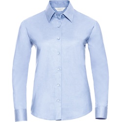 Russell Collection Klassische Oxford Bluse  Langarm, oxford blue, S