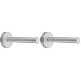 tesa Moon Ersatzrollenhalter für Toilettenpapier, verchromt - zur Wandbefestigung ohne Bohren, inkl. Klebelösung - 49 mm x 49 mm x 120 mm (Packung mit 2)