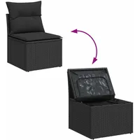 vidaXL Garten-Sofa-Set 6-tlg. Loungesofa schwarz