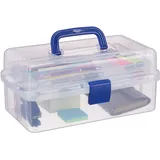 Relaxdays Aufbewahrungsbox 14 x 33 x 19,5 cm 1-tlg. transparent-blau
