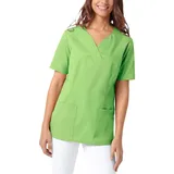 CLINIC DRESS Schlupfkasack Damen Kasack für die Pflege 1/2 Arm Regular Fit Länge ca. 70 cm 50% Baumwolle 95 Grad Wäsche apfelgrün XL - XL