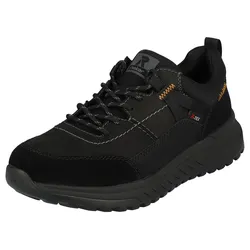 Sneaker RIEKER SPORT, Herren, Gr. 46, schwarz, Leder, Synthetik, sportlich, Schuhe, Outdoorschuh, Halbschuh, Schnürschuh mit TEX-Ausstattung