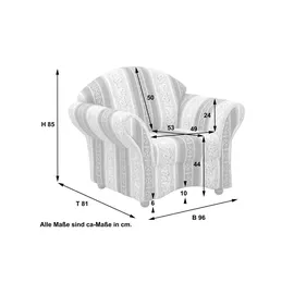Max Winzer Sessel Corona Chenille 96 x 83 x 0 cm Rot