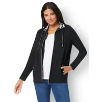 Sieh an! Shirtjacke in schwarz-ecru-bedruckt | Gr.: 46